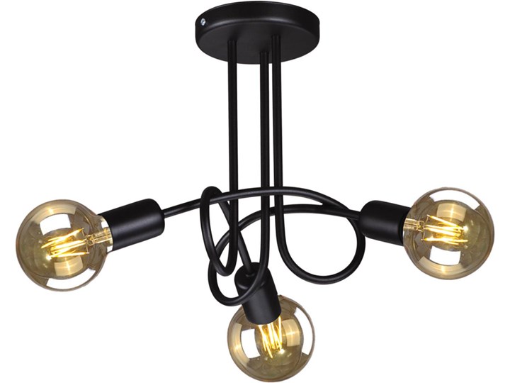 Czarna industrialna lampa sufitowa supeł - S146-Tova Metal Lampa designerska Pomieszczenie Sypialnia