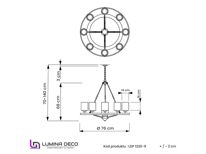 LAMPA WISZĄCA LOFT CHROMOWANA SANTINI W9 LUMINA DECO Lampa z kloszem Szkło Metal Lampa z abażurem Pomieszczenie Salon Styl Industrialny