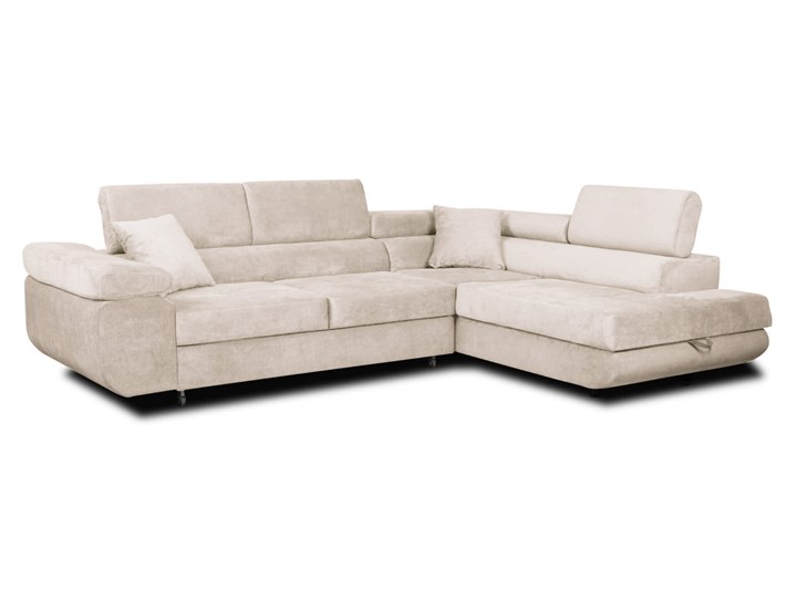 Nowoczesny narożnik z funkcją spania 272x205 TONNY / Kolory do wyboru Szerokość 272 cm Wysokość 72 cm Głębokość 205 cm Prawostronne Liczba miejsc Trzyosobowy Nóżki Bez nóżek