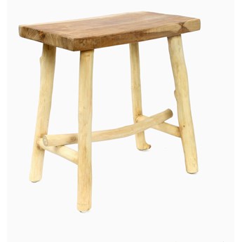 Taboret drewniany prostokątny