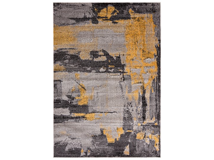 Nowoczesny Dywan Abstrakcyjny Design Szary Żółty Elefanta 67832 Polipropylen 160x220 cm Dywany Prostokątny Juta Pomieszczenie Pokój przedszkolaka