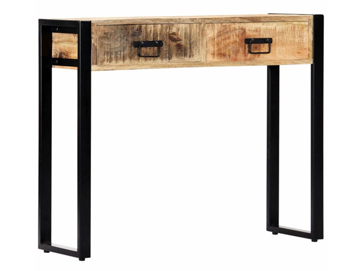 Konsola z drewna mango - Barver Szerokość 90 cm Drewno Stal nierdzewna Kategoria Konsole Wysokość 75 cm Z szufladą Styl Vintage