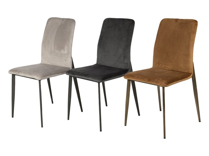 Nowoczesne welurowe krzesło popiel 45x53x90 cm Y211 Metal Tkanina Rodzaj(n) Krzesła