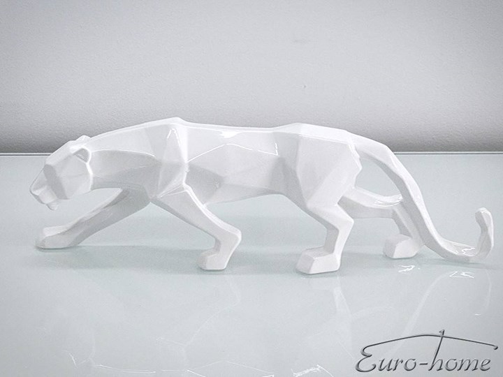 Geometryczna biała figura puma 44x24x9 cm A109 Kolor Biały