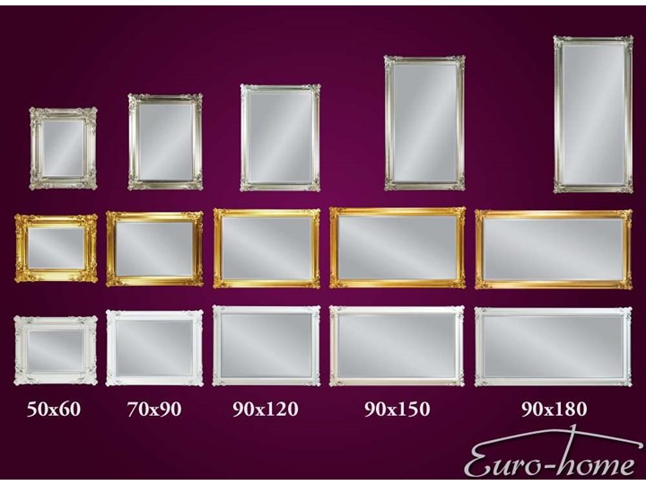 Lustro w złotej oprawie 50x60 cm 21023 Prostokątne Kategoria Lustra Ścienne Lustro z ramą Pomieszczenie Salon