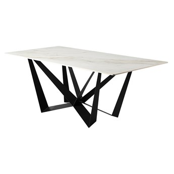 Designerski stół biały marmurowy błyszczący blat 180x90x75 cm D03