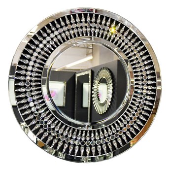 Okrągłe lustro w oprawie z kryształków Art déco 16JZ112