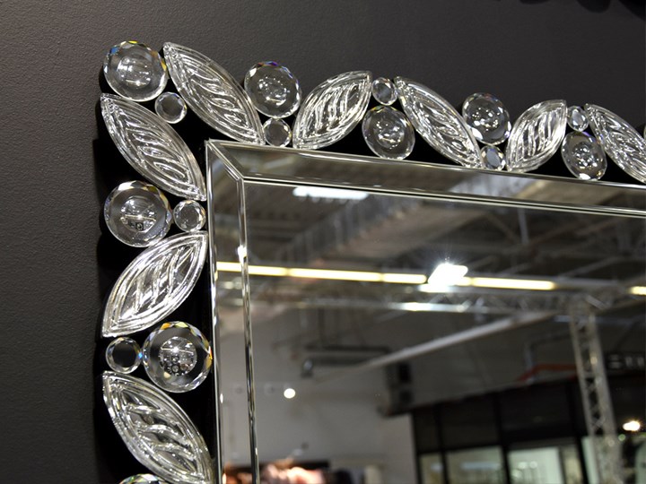 Lustro ażurowa rama z kryształkami 90x153 cm JS91 Styl Glamour