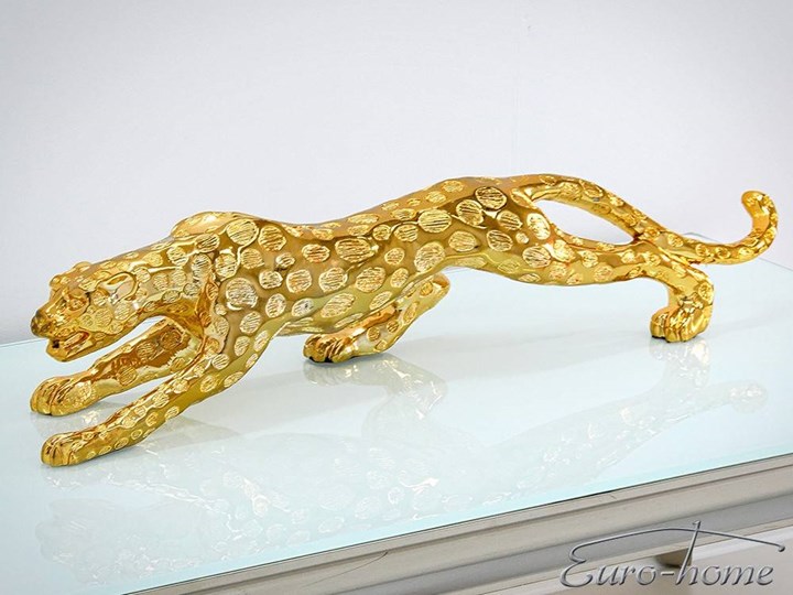 Drapieżna złota figura geparda 54x12x15 cm 1011-2 Kolor Złoty Kategoria Figury i rzeźby
