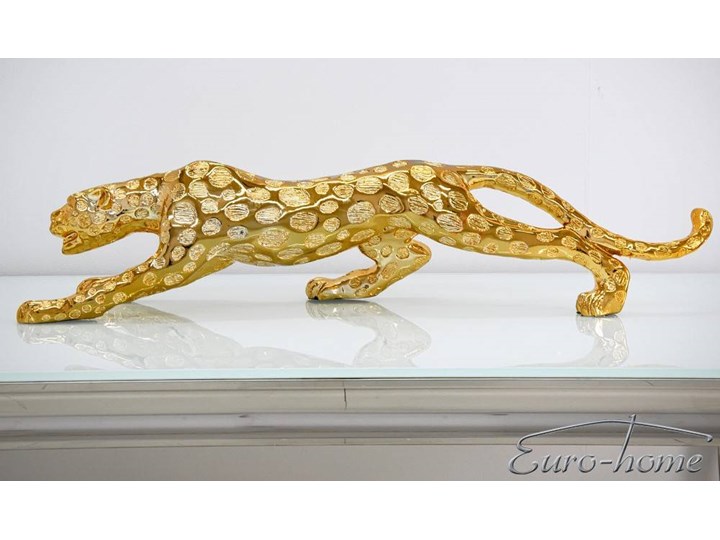 Drapieżna złota figura geparda 54x12x15 cm 1011-2 Kolor Złoty