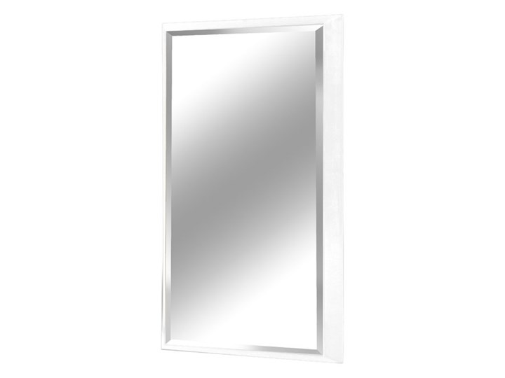 Nowoczesne fazowane lustro w białej ramie 65 x 95 cm 12F-390