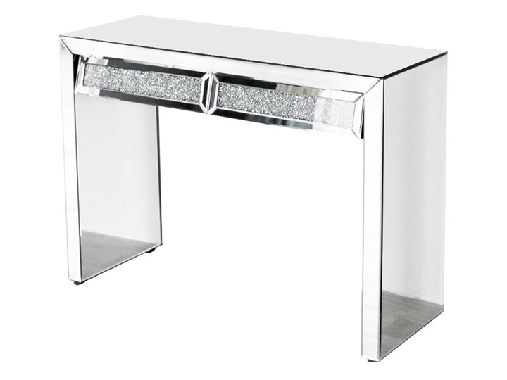 Lustrzana toaletka z kryształkami glamour 110x40x80 cm 17JS003 Kategoria Toaletki Kolor Srebrny