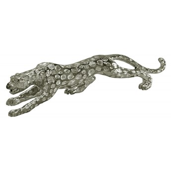 Drapieżna srebrna figura geparda 76x15x21 cm 1012