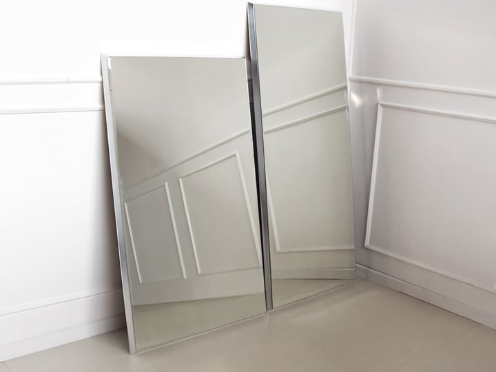 Nowoczesne fazowane lustro w białej ramie 60x160 cm 12F-390 Lustro z ramą Prostokątne Ścienne Styl Nowoczesny