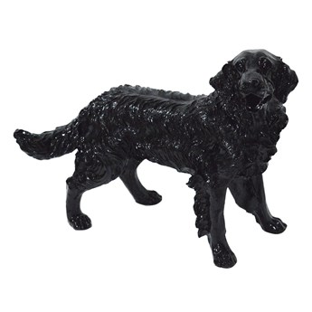 Czarna figura psa Golden Retriever 54x44x34 cm  A020