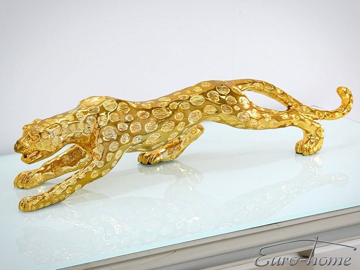 Drapieżna złota figura geparda 30x8x8 cm 3068 Kolor Złoty Kategoria Figury i rzeźby