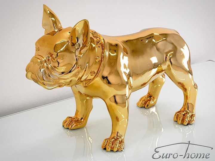 Złota figura buldog 64x54x29 cm A216 Kolor Złoty Kategoria Figury i rzeźby