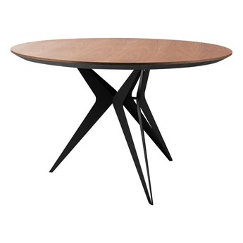 Okrągły drewniany stół stalowe czarne nogi Ø120x75 cm MT310
