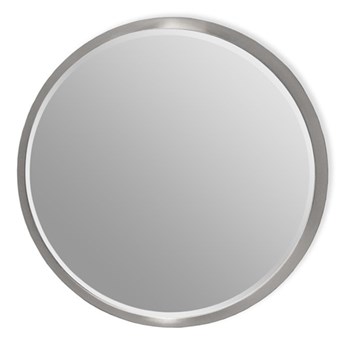 Okrągłe fazowane lustro w srebrnej ramie średnica 60 cm 12F-361