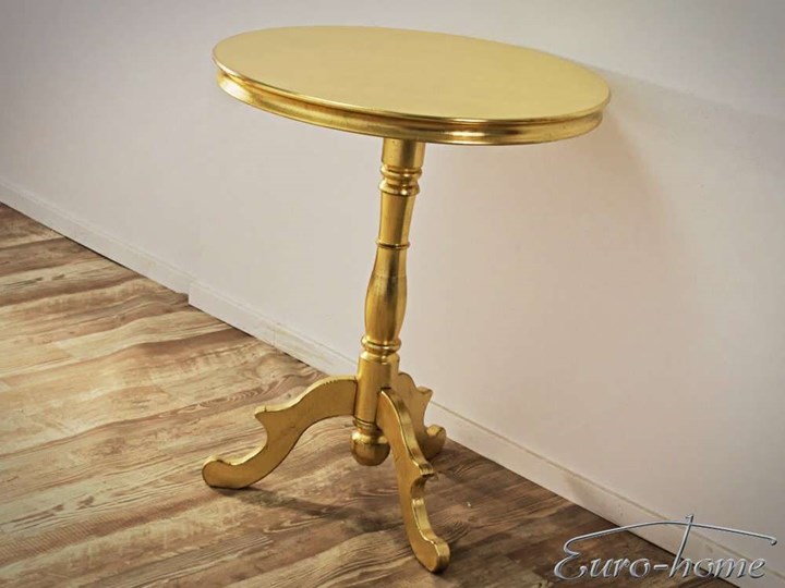 Okrągły złoty stolik kawowy 65x65x79 cm M95A Szerokość 65 cm Długość 65 cm Drewno Metal Kształt blatu Okrągłe