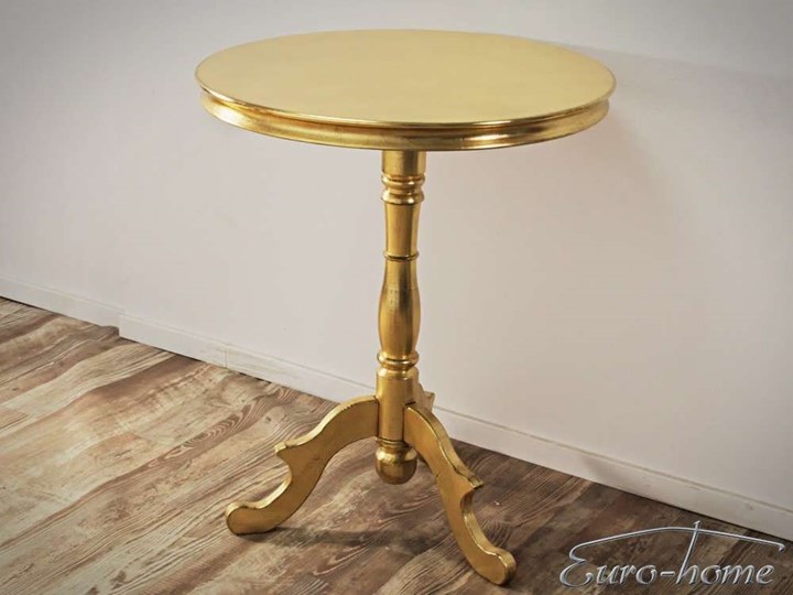 Okrągły złoty stolik kawowy 65x65x79 cm M95A Szerokość 65 cm Metal Długość 65 cm Kształt blatu Okrągłe Drewno Kategoria Stoliki i ławy