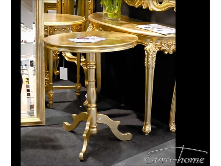 Okrągły złoty stolik kawowy 65x65x79 cm M95A Drewno Szerokość 65 cm Metal Długość 65 cm Kształt blatu Okrągłe Kategoria Stoliki i ławy