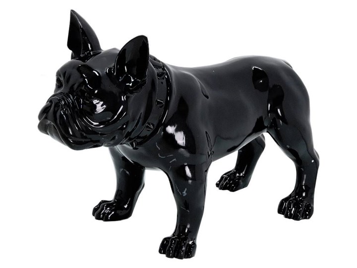 Czarna figura buldog 64x54x29 cm A216 Kolor Czarny