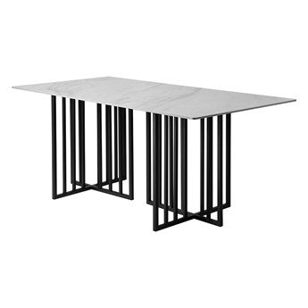 Designerski stół szary marmurowy błyszczący blat 180x90x75 cm D14