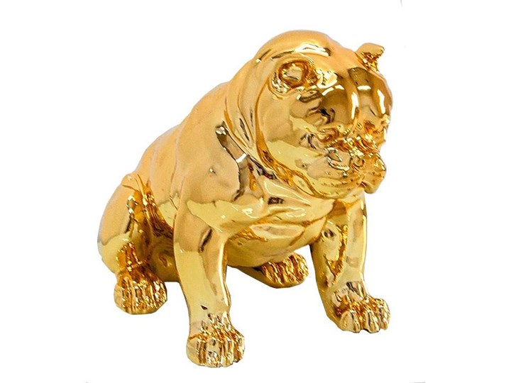 Złota figura pies 51x42x30 cm A259 Zwierzęta Kolor Złoty