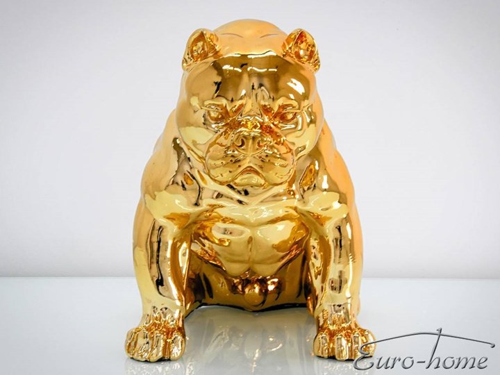 Złota figura pies 51x42x30 cm A259 Zwierzęta Kategoria Figury i rzeźby