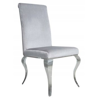 Nowoczesne srebrne krzesło glamour 48x62x104 cm FT25