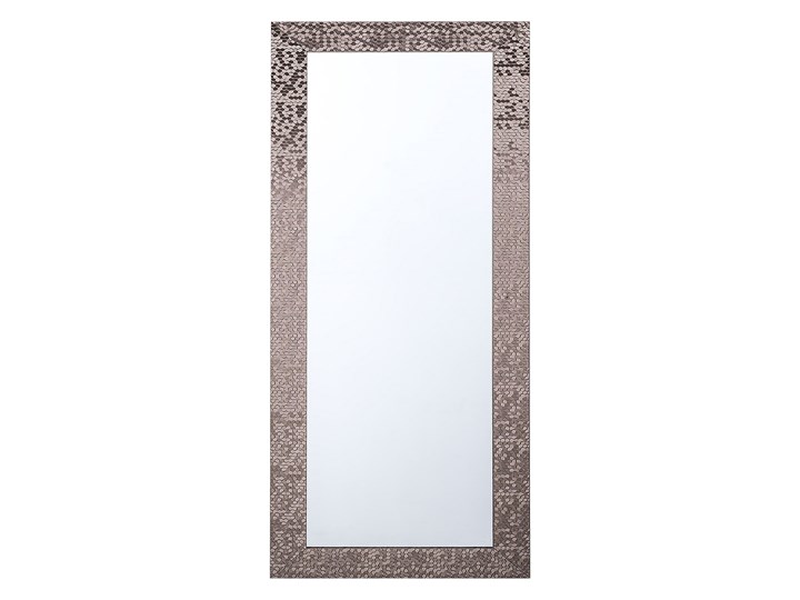 Beliani Lustro ścienne wiszące brązowe dekoracyjne 50 x 130 cm Prostokątne Lustro z ramą Kolor Srebrny