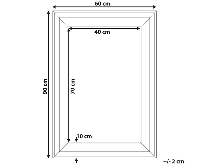 Beliani Lustro ścienne wiszące białe 60 x 90 cm prosta rama styl skandynawski minimalistyczny Prostokątne Lustro z ramą Pomieszczenie Garderoba Pomieszczenie Sypialnia