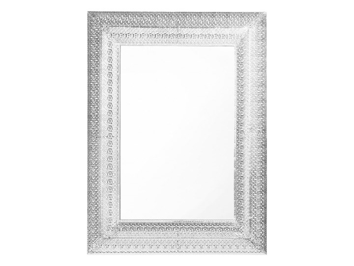 Beliani Lustro ścienne wiszące srebrne 70 x 90 cm prostokątne vintage retro sypialnia salon łazienka Lustro z ramą Kolor Srebrny Kategoria Lustra