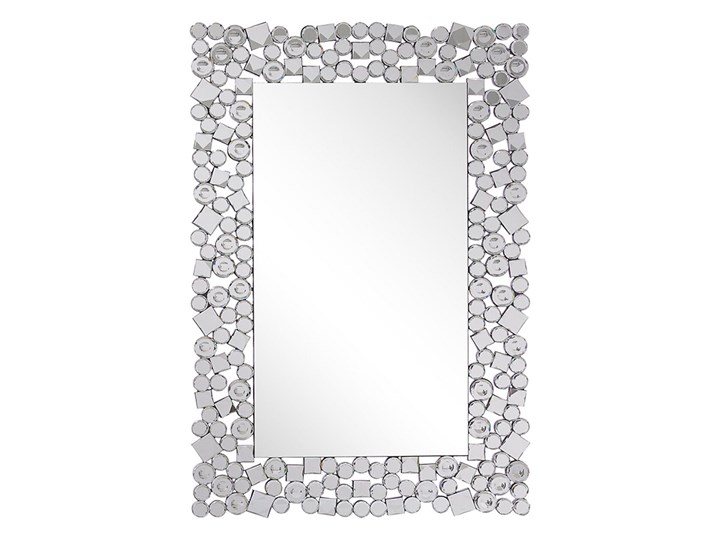 Beliani Lustro ścienne srebrne 60 x 90 cm prostokątne wiszące dekoracyjna rama styl glamour Lustro z ramą Kategoria Lustra