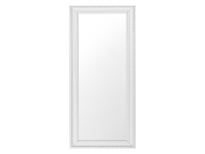 Beliani Lustro ścienne wiszące białe 50 x 130 cm Lustro z ramą Prostokątne Pomieszczenie Salon