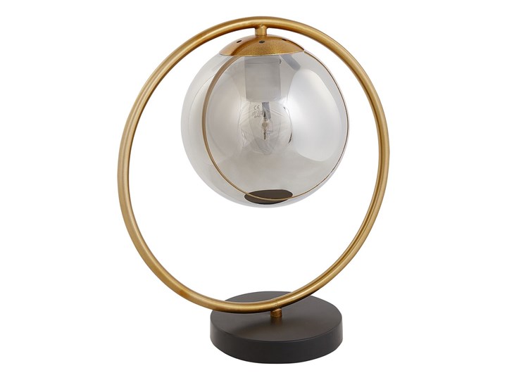 Beliani Lampa stołowa metalowa złota szklany klosz do salonu do sypialni glam nowoczesna na stolik pomocniczy Szkło Lampa z kloszem Kolor Złoty