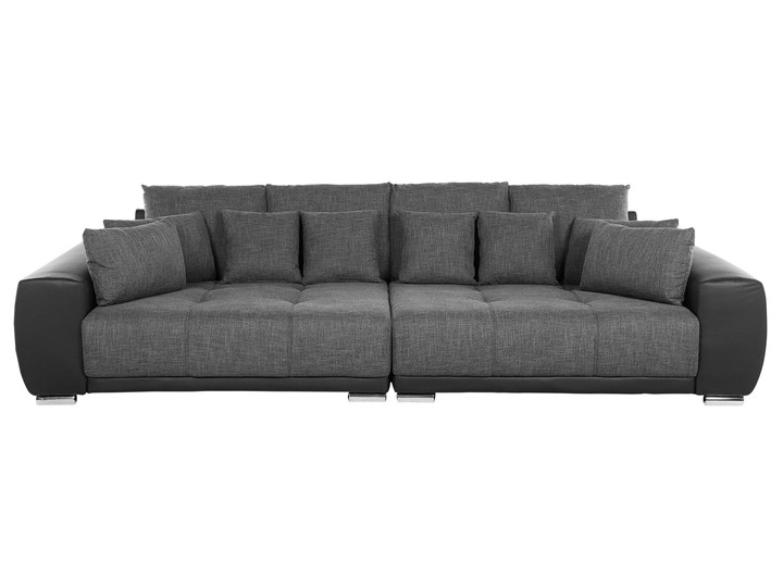 Beliani Sofa szara 4-osobowa dodatkowe poduszki srebrne nogi styl nowoczesny Wielkość Czteroosobowa Stała konstrukcja Boki Z bokami