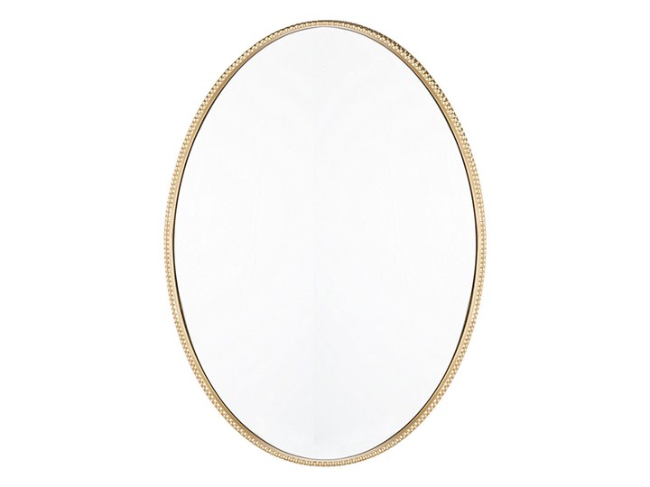 Beliani Lustro ścienne wiszące złote 83 x 57 cm owalne dekoracyjne do salonu sypialni łazienki minimalistyczne Pomieszczenie Sypialnia Lustro z ramą Pomieszczenie Łazienka