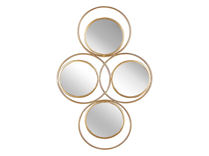 Beliani Lustro ścienne wiszące złote 50 x 80 cm 4 częściowe ozdoba ścienna wisząca nowoczesne glamour Nieregularne Lustro z ramą Kategoria Lustra
