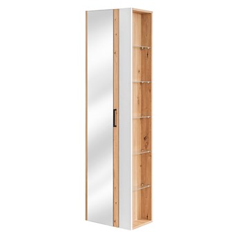 Szafka wysoka z lustrem CRES 803 dąb artisan / biały