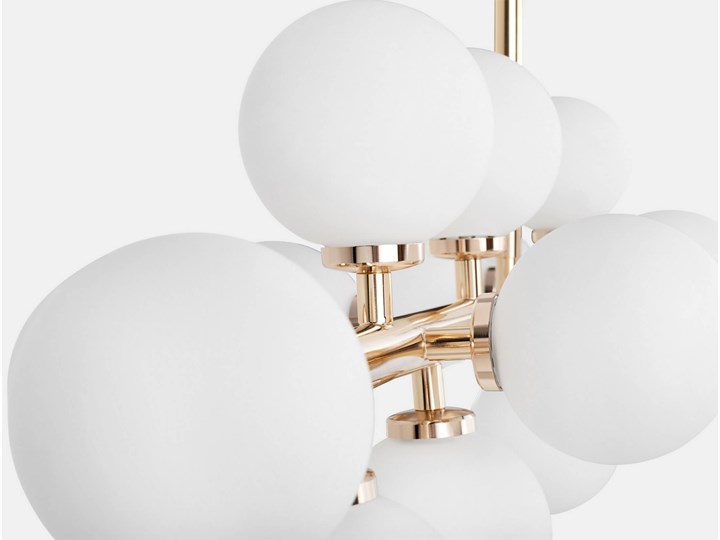 LAMPA WISZĄCA SUFITOWA NOWOCZESNA ZŁOTA PETRICA W16 LUMINA DECO Szkło Lampa z abażurem Lampa z kloszem Metal Pomieszczenie Salon