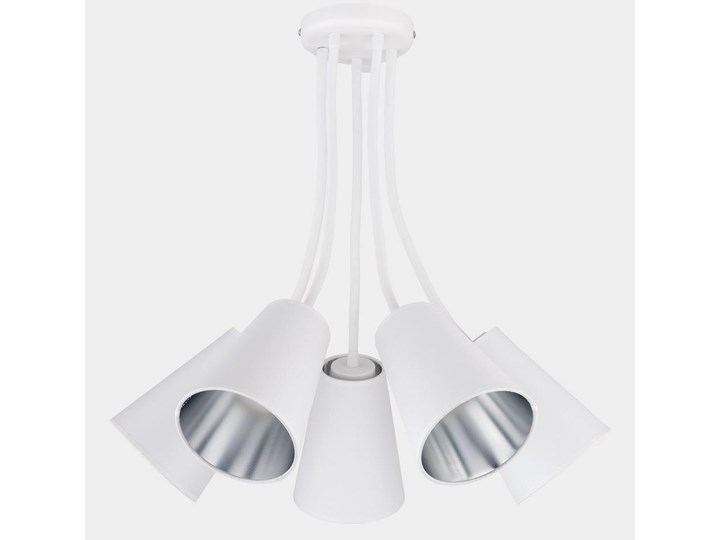 Żyrandol na drążku WIRE 5xE27/15W/230V biały/srebrny Tkanina Metal Kategoria Lampy wiszące
