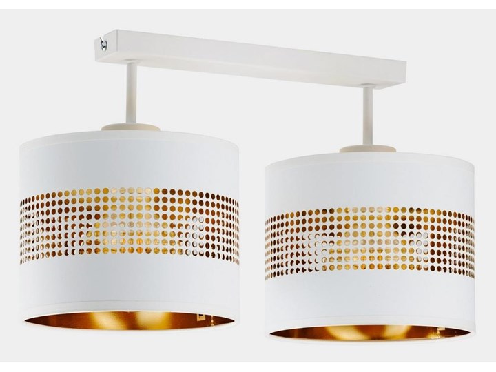 Żyrandol natynkowy TAGO 2xE27/25W/230V biały/złoty Metal Tkanina Kategoria Lampy sufitowe