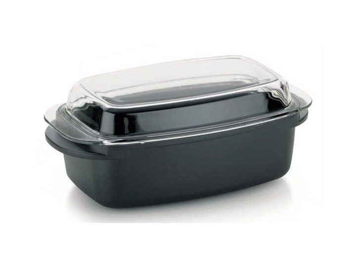 Kela - Kerros - brytfanna prostokątna z pokrywką, 6,50 l, Naczynie do zapiekania Ceramika Kategoria Naczynia do zapiekania Aluminium Naczynie z pokrywką Kolor Czarny
