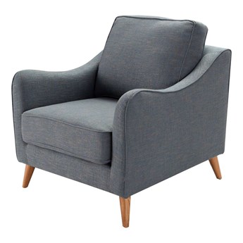 Fotel Venuste denim blue/brown, 78 x 90 x 90 cm
