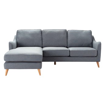 Sofa narożna Venuste denim blue/brown, 227 x 160/88 x 90 cm