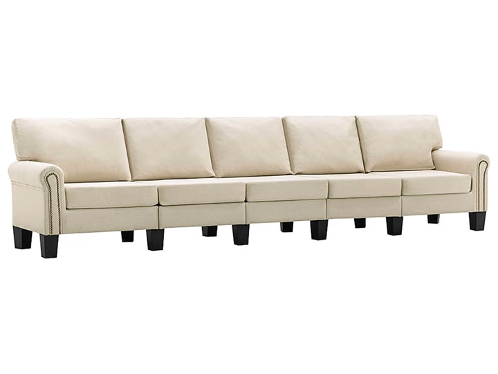 5-osobowa kremowa sofa dekoracyjna - Alaia 5X Głębokość 70 cm Szerokość 310 cm Stała konstrukcja Styl Vintage