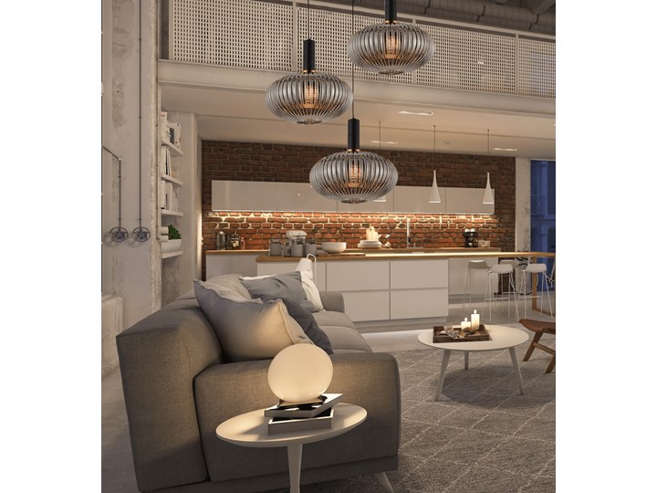 LAMPA WISZĄCA LOFT DYMIONA FLORI Szkło Metal Lampa z kloszem Mosiądz Pomieszczenie Salon