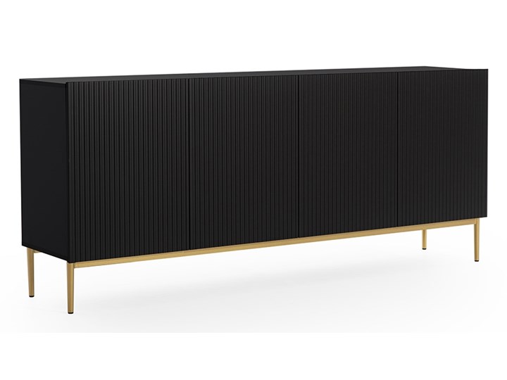 BOGART. Komoda Nicole 200 cm czarny mat / złote nóżki